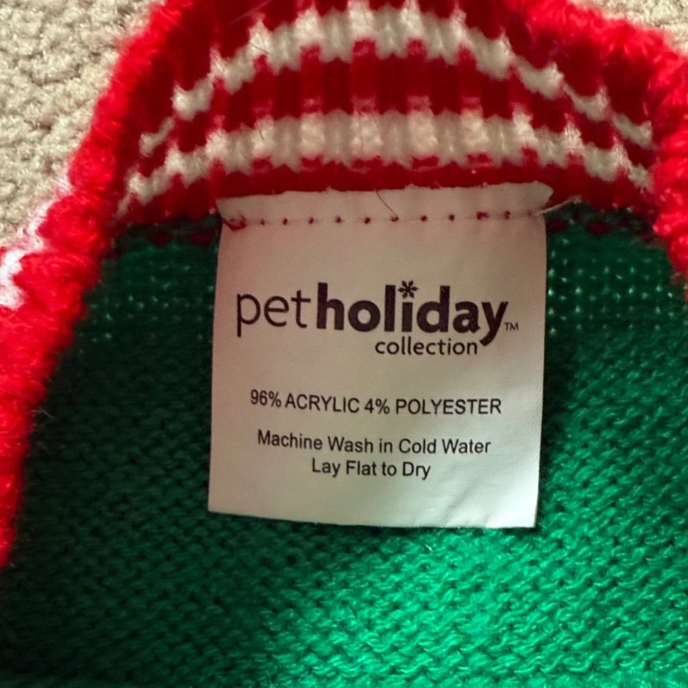 Festive Green Reindeer Dog/Pup Sweater XXL